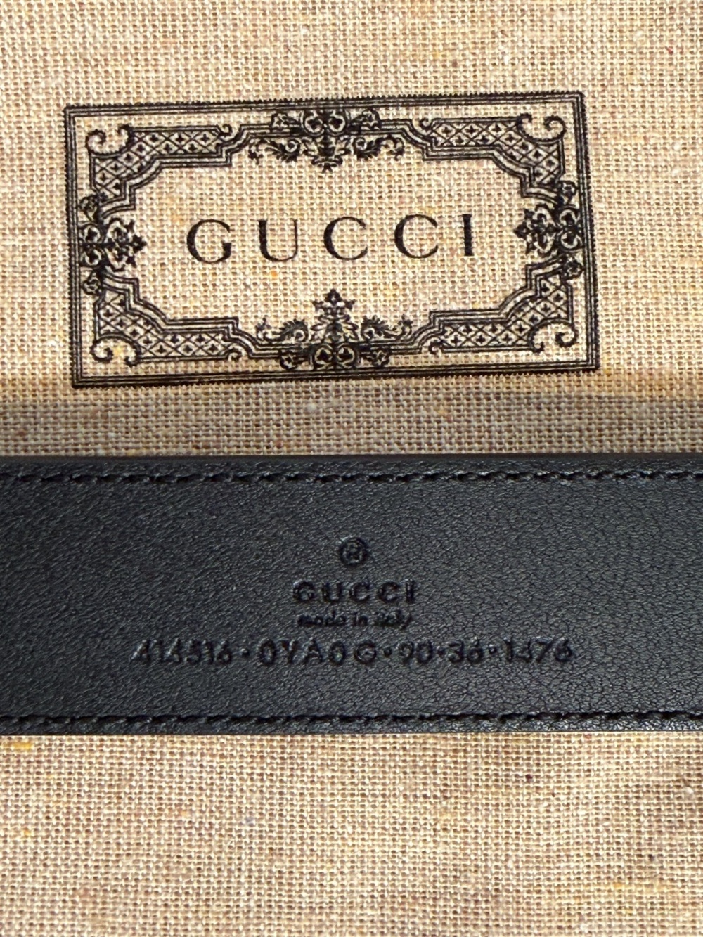 Gucci Black Leather Belt Marmont – Gold Double‑G Buckle (90/36) - Picture 4 of 5